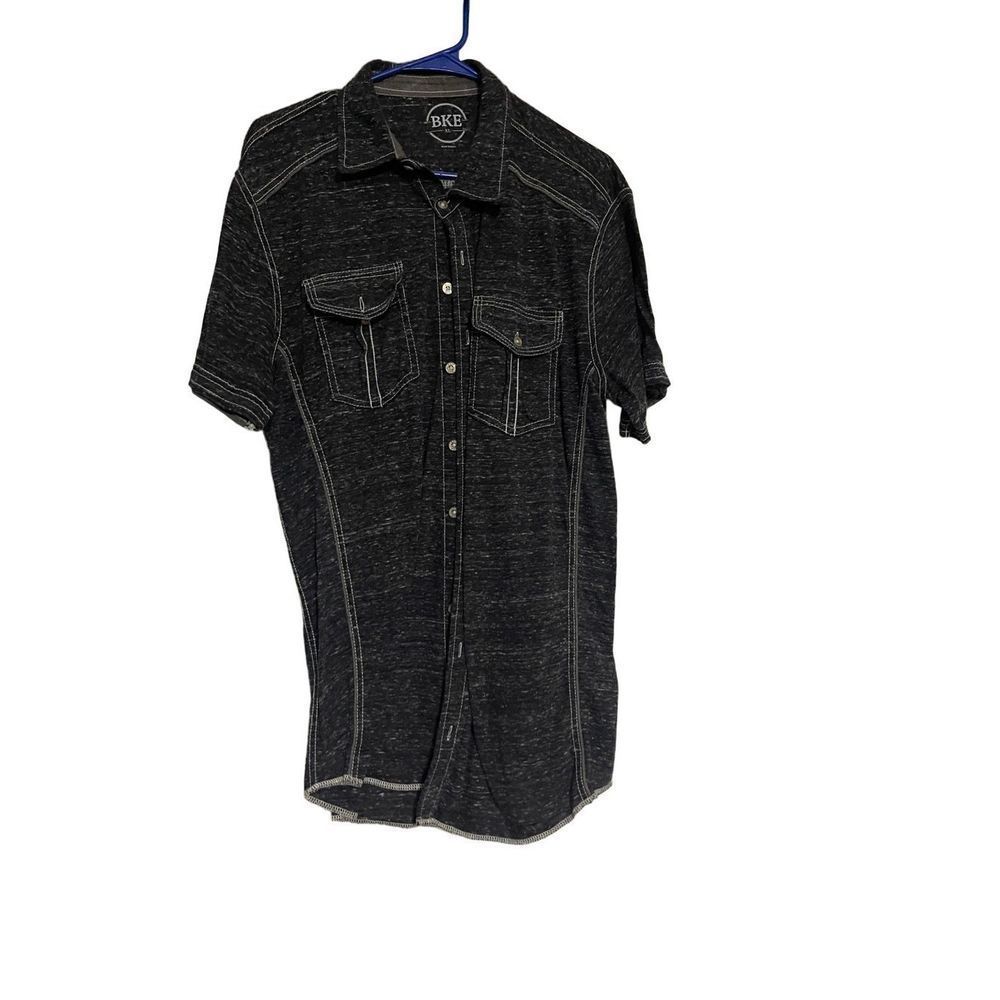 Buckle BKE button up black polo shirt size XL